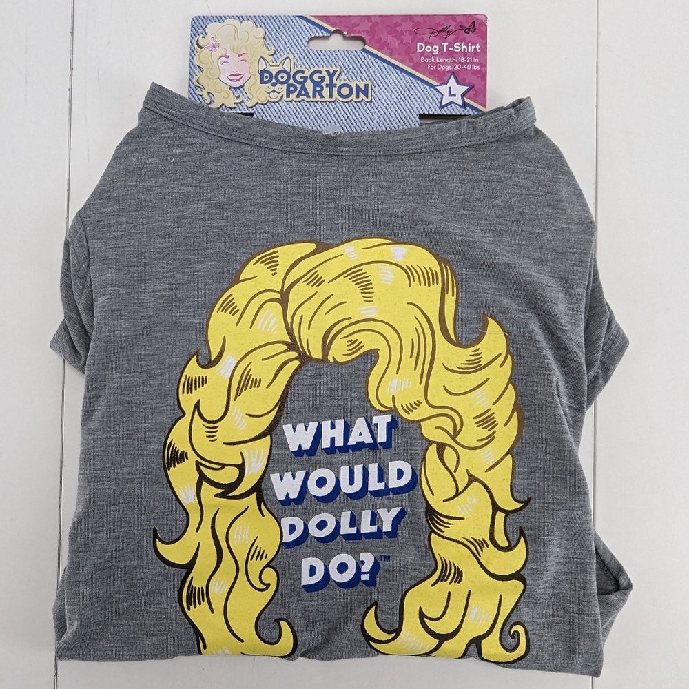 Doggy Parton Dog T Shirt Large What Would Dolly Do Gray Sportpet New 2023